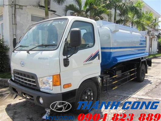 Xe xi téc 6 khối Hyundai HD700 Đồng Vàng Phun tưới nước rửa đường